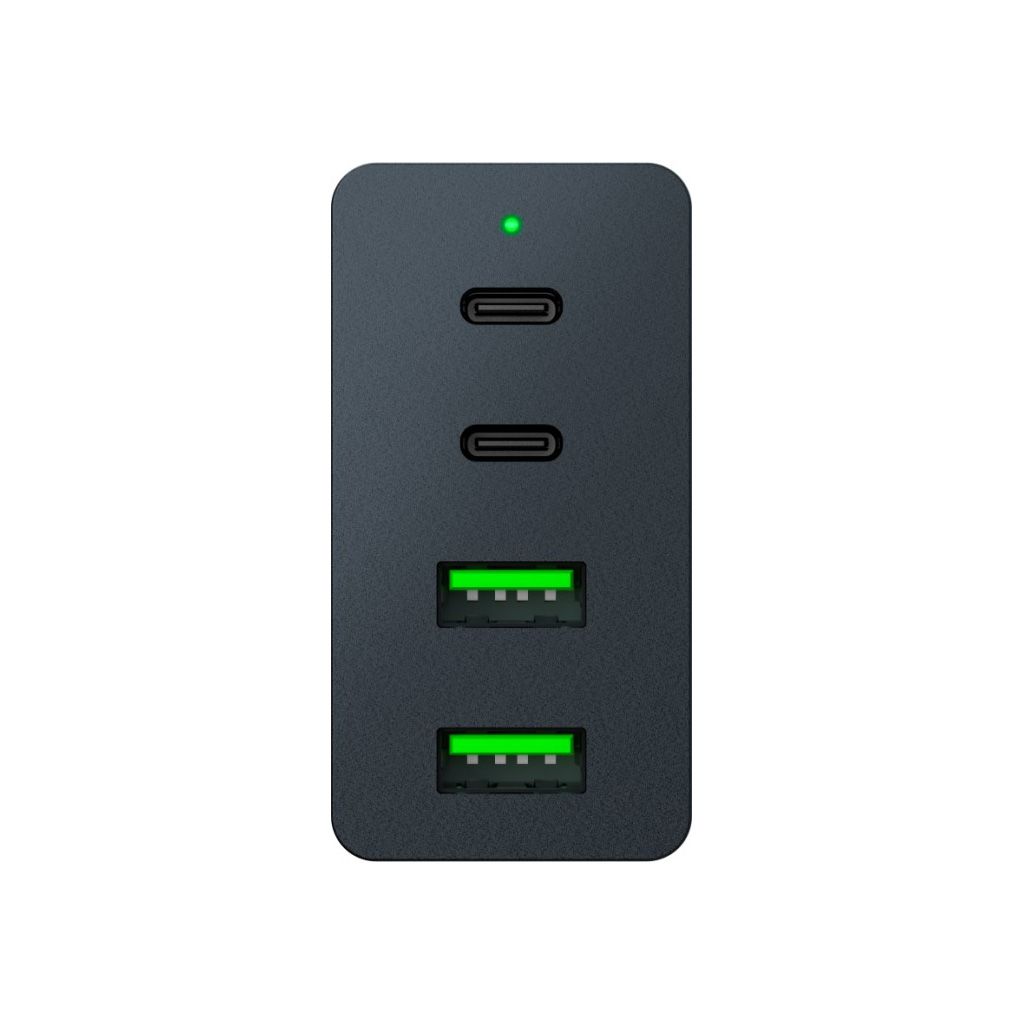 RAZER stenski polnilec 4-port USB-C 130W GaN, 2x USB-C PD 100W, 2x USB-A 18W