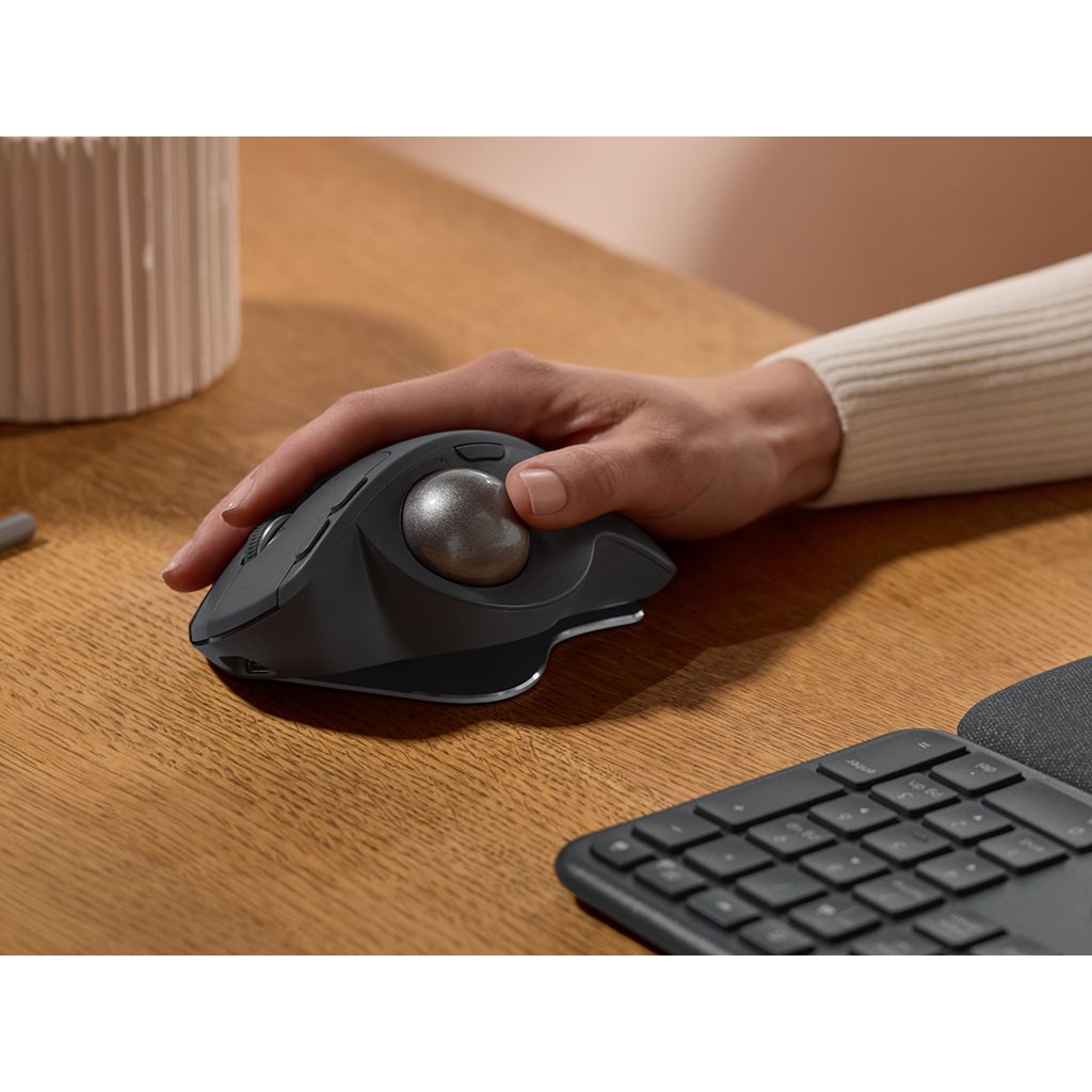 LOGITECH miška MX Ergo S Advanced Wireless Trackball, grafitna, Bluetooth