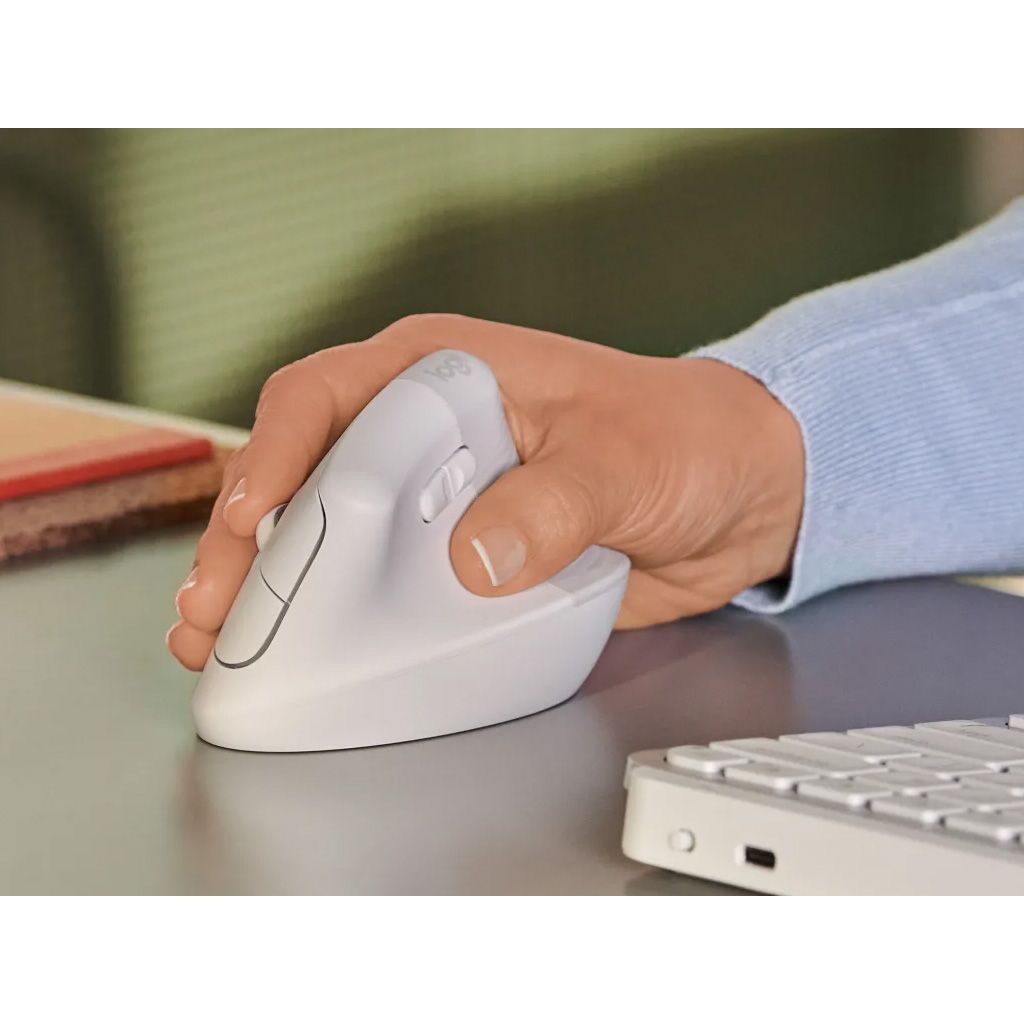 LOGITECH miška +Lift Vertical Ergonomic - bela