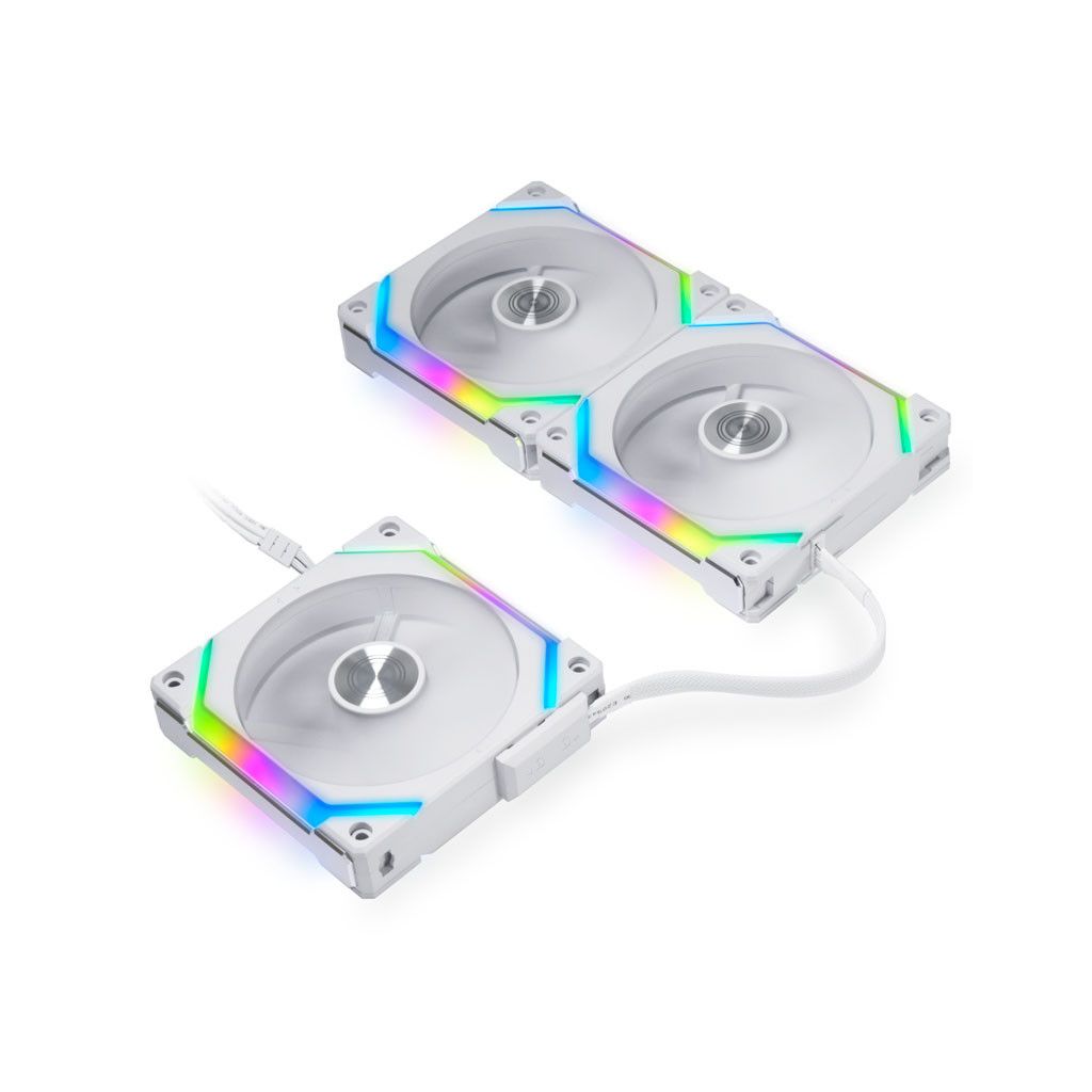 LIAN LI ventilator za ohišje UNI FAN SL120 V2 RGB PWM 120mm, 3 Pack + kontroler, bel