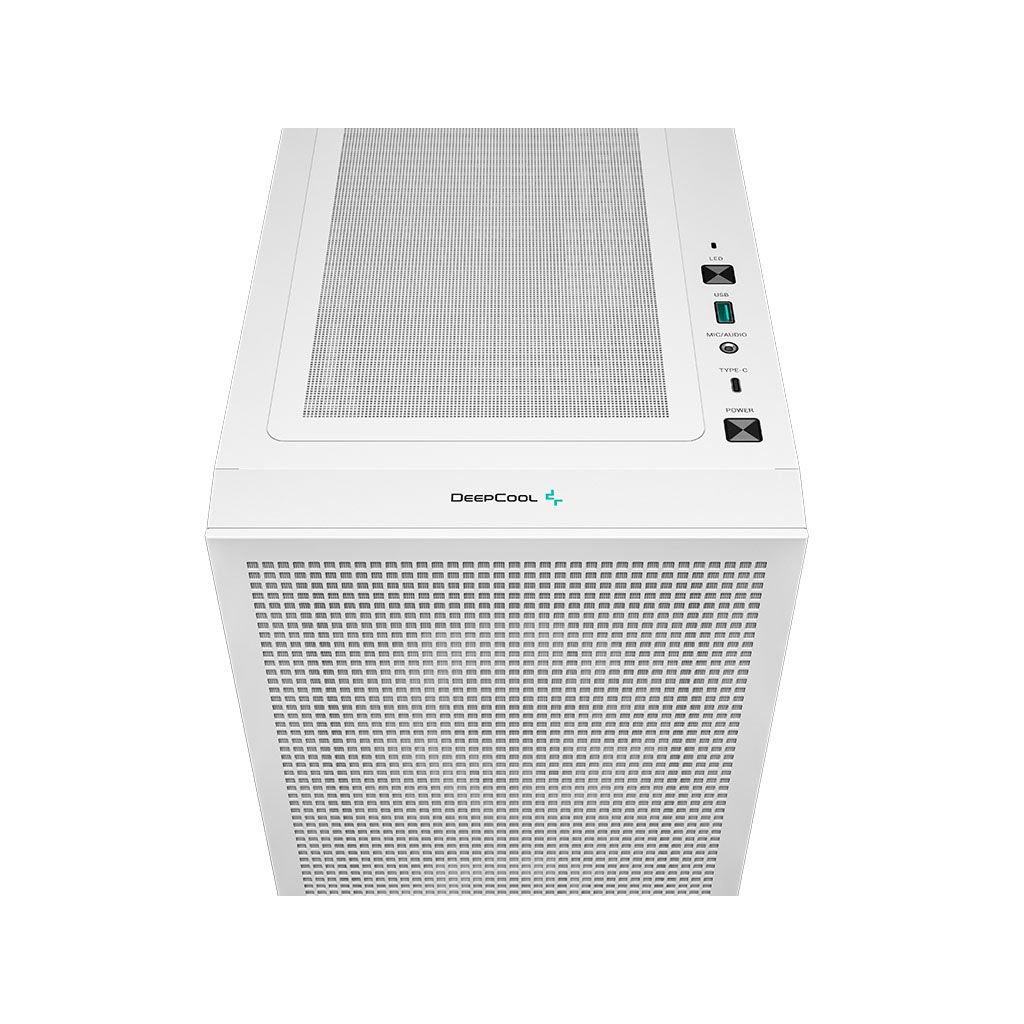 DEEPCOOL računalniško ohišje CH360 Digital, Micro-ATX, ARGB, LCD, kaljeno steklo, belo