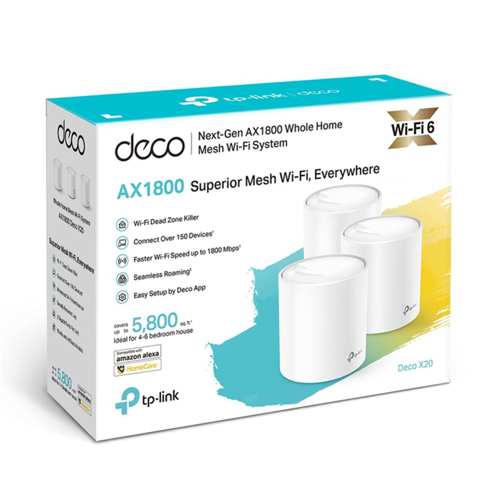 TP-LINK dostopna točka-AP Deco X20 AX1800 Wi-Fi6 Mesh 3-kos