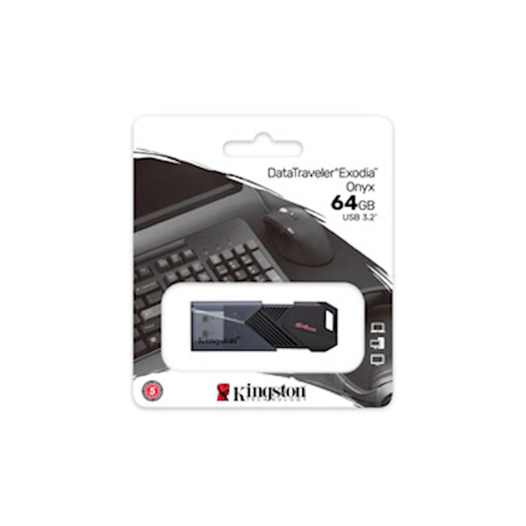 KINGSTON USB disk 64GB DT Exodia Onyx, 3.2 Gen1, črn, drsni priključek