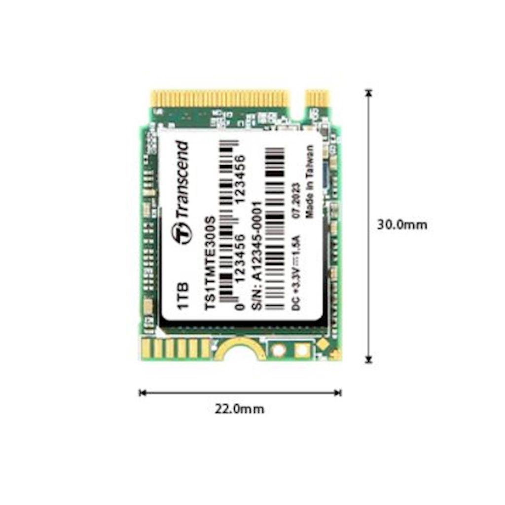 TRANSCEND SSD M.2 PCIe NVMe 512GB 300S 2230, 2000/1100 MB/s, 3D TLC, DRAM-less