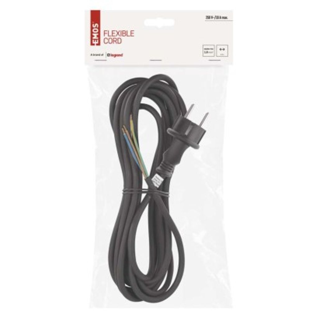 EMOS Flekso kabel guma/neopren 3×1mm2, 5m, črn S03150N