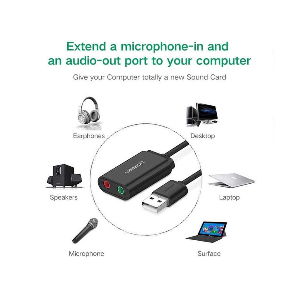 UGREEN avdio adapter USB 2.0 na 3.5mm 