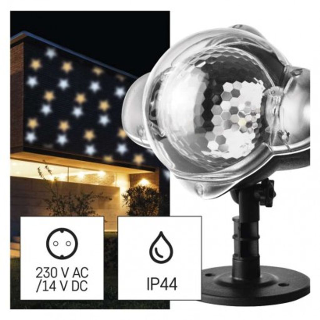 EMOS LED božični projektor – zvezdice, zunanji in notranji, topla/hladna  bela DCPN01 - eMundia.si