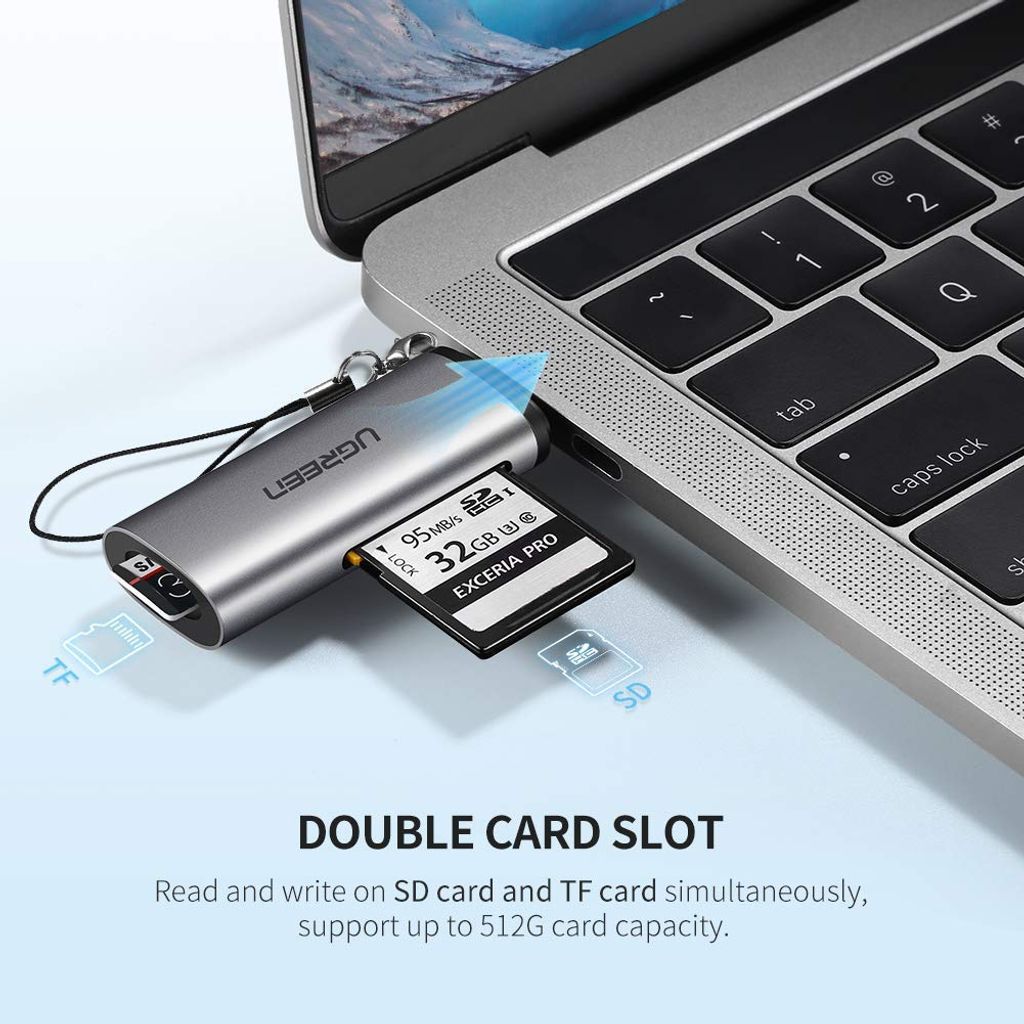 UGREEN čitalec kartic USB-C OTG TF/SD