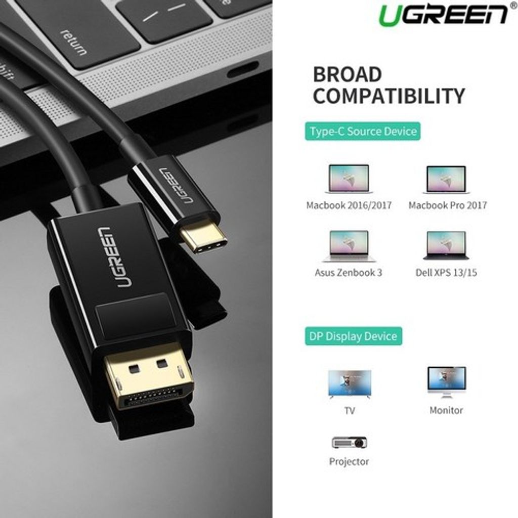 UGREEN kabel USB-C v DP 4K (DisplayPort) - 1.5m