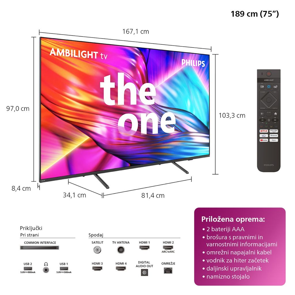 PHILIPS televizija LED TV (75PUS8919)