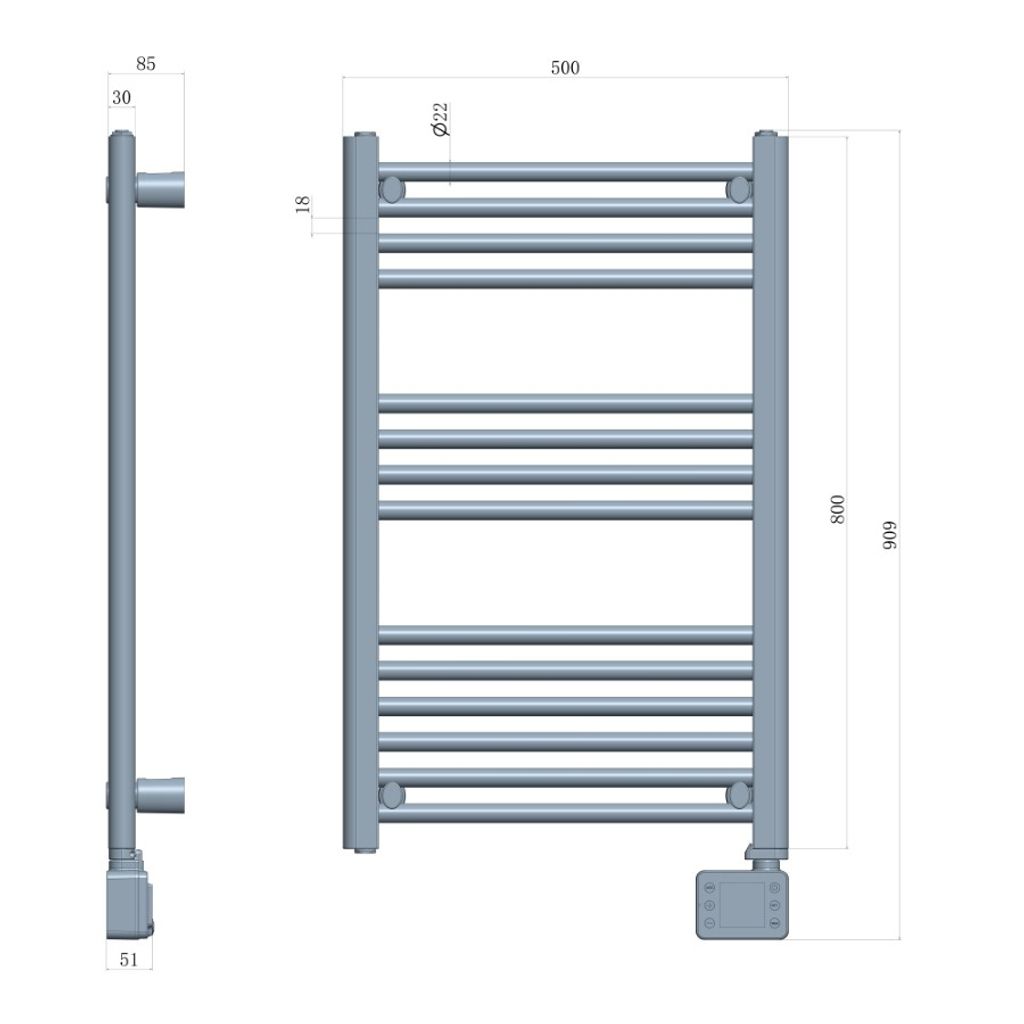 ADLER LED kopalniški radiator lestev 600W AD7824