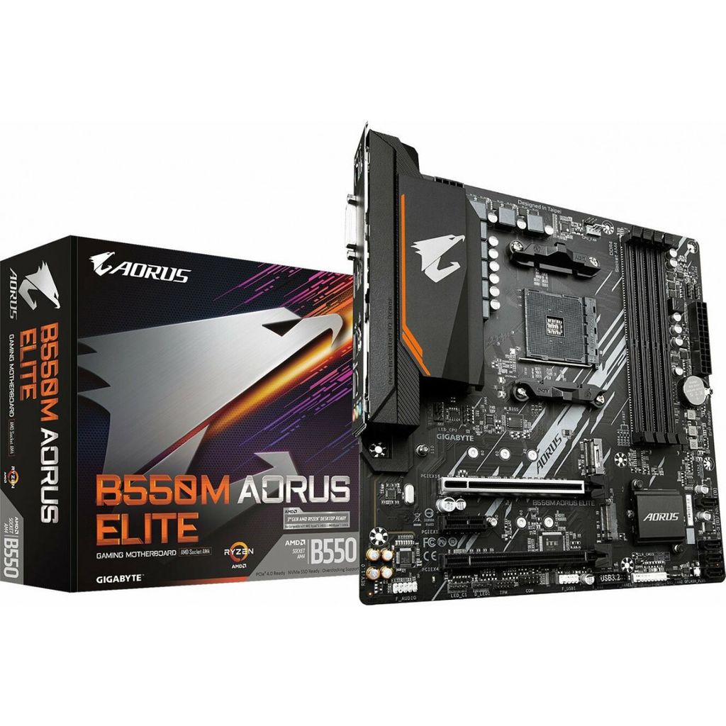 GIGABYTE osnovna plošča B550M AORUS ELITE, DDR4, SATA3, USB3.2Gen1, HDMI, AM4 mATX