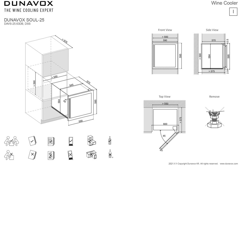 DUNAVOX vinska vitrina DVP-25.65DB