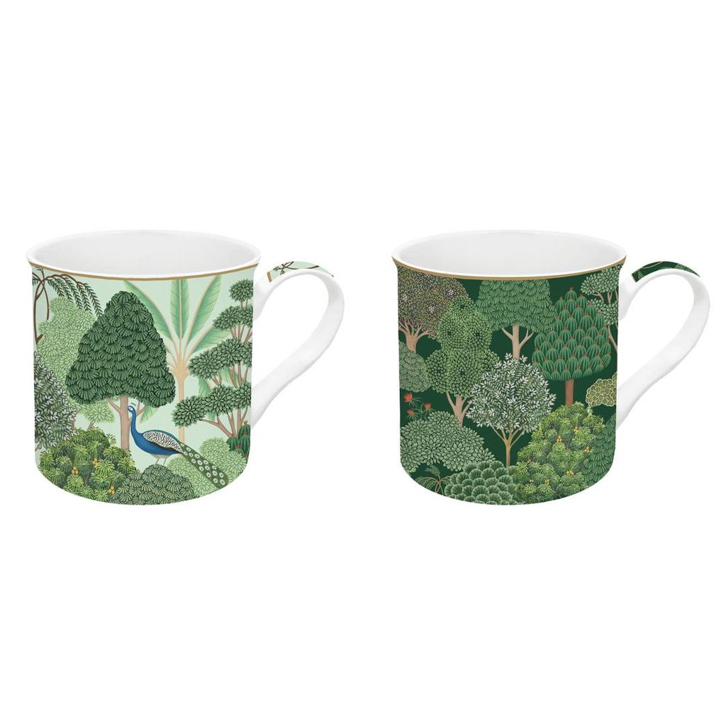 EASY LIFE Set lonček mug 300ml Woodland / 2 kos / porcelan