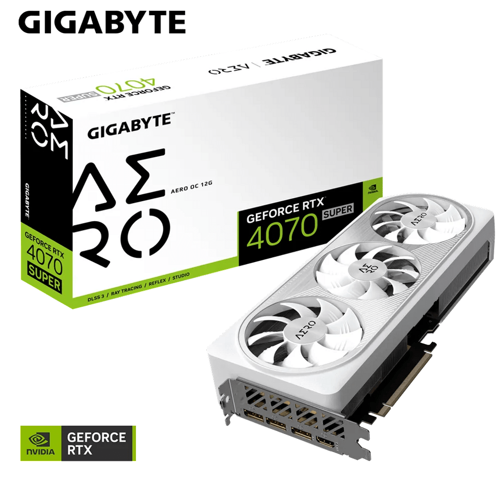 GIGABYTE Grafična kartica GeForce RTX 4070 SUPER AERO OC 12G, 12GB GDDR6X, PCI-E 4.0