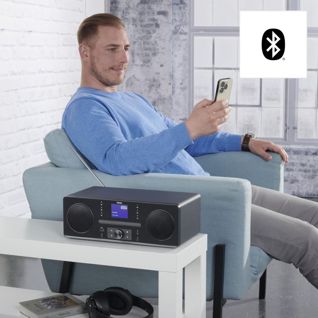 HAMA "DR1560CBT" Digitalni radio, DAB+/FM/CD/Bluetooth® RX, črn