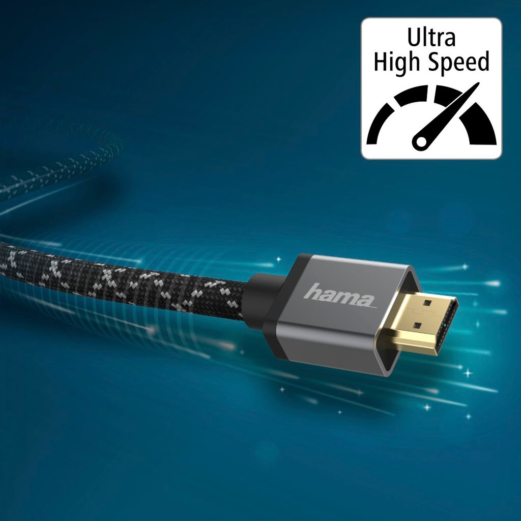 HAMA Kabel HDMI™ Ultra High Speed, certificiran, vtič - vtič, 8K, alu, 1,0 m