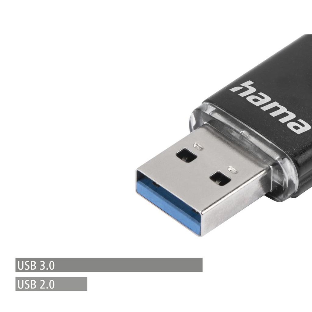 HAMA "Laeta Twin" ključek USB, USB 3.0, 256 GB, 40 MB/s, črn