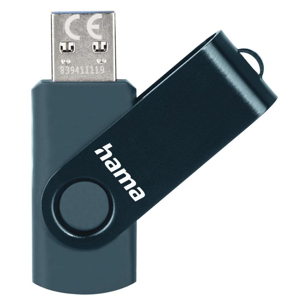 HAMA "Rotate" ključek USB, USB 3.0, 128 GB, 90 MB/s, bencinsko modra