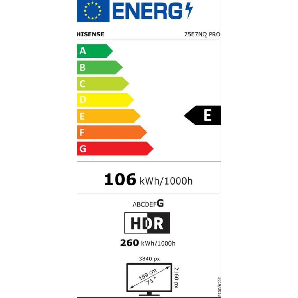 HISENSE QLED TV UHD 75E7NQ PRO