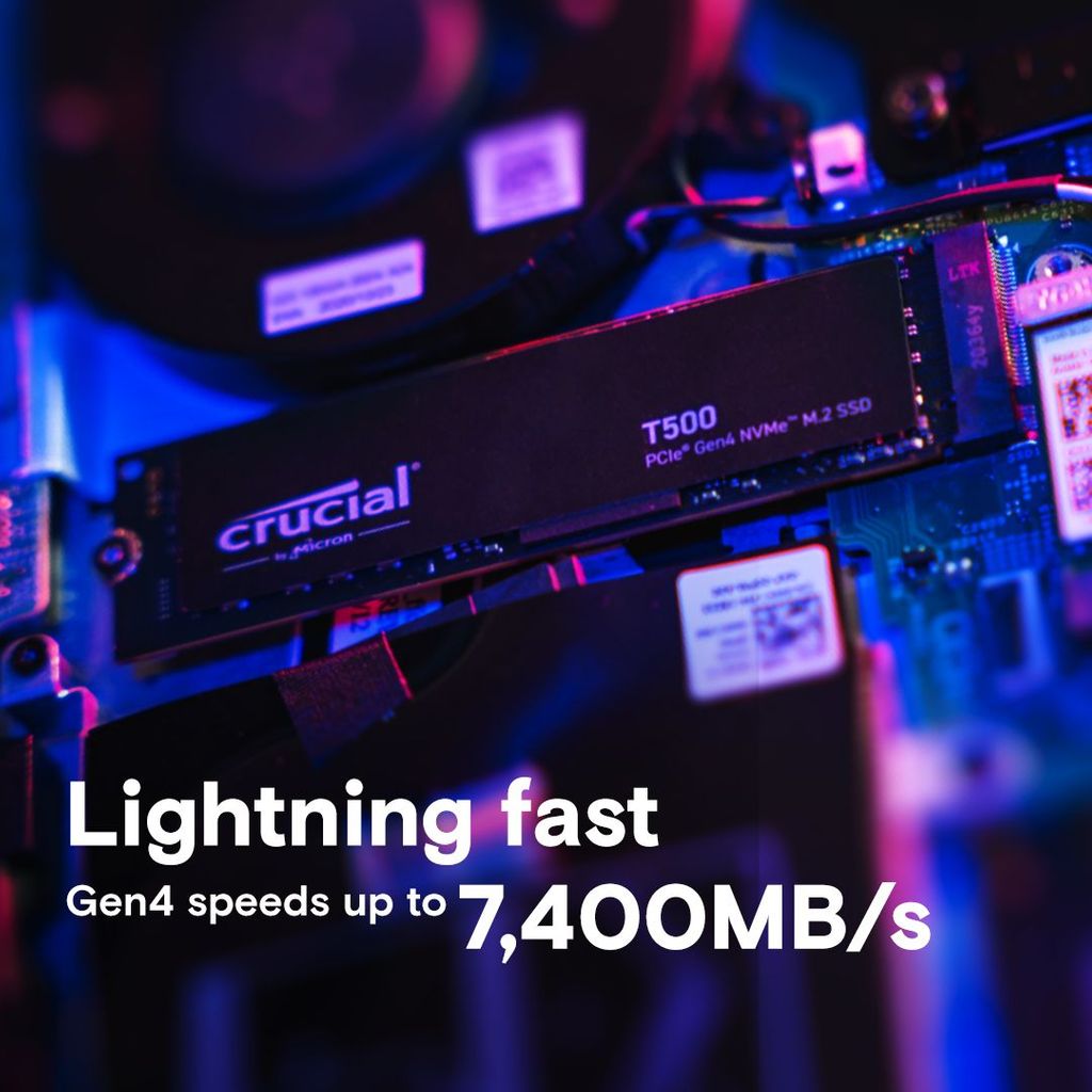 CRUCIAL T500 1TB PCIe Gen4 NVMe M.2 SSD
