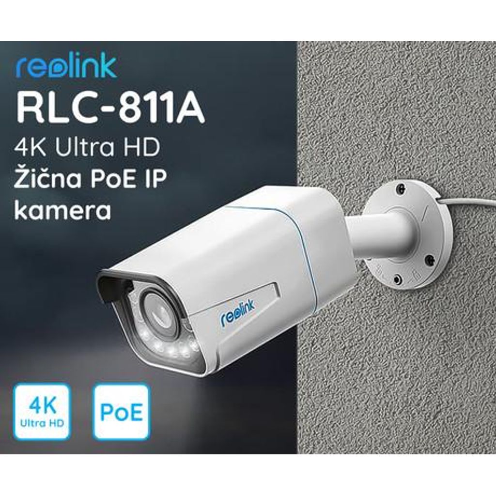Reolink Kamera RLC-811A, PoE, 4K-UHD, AI, 5x zoom, nočno snemanje, IP66, upravljanje na daljavo