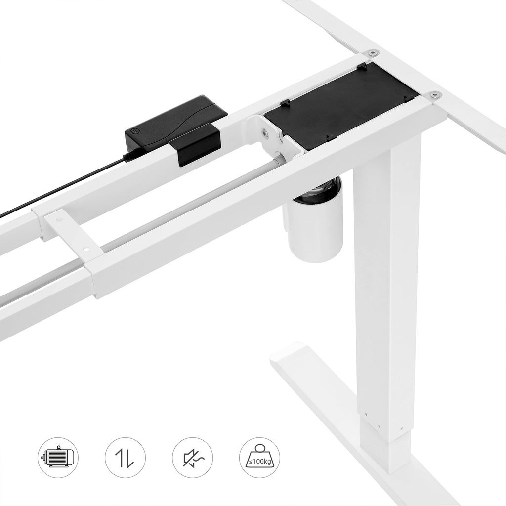 SONGMICS električen Sit/Stand okvir za mizo bel