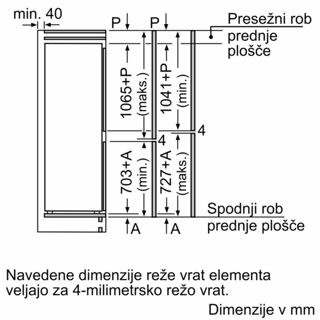 BOSCH KIN86ADD0 Vgradni hladilnik z zamrzovalnikom spodaj