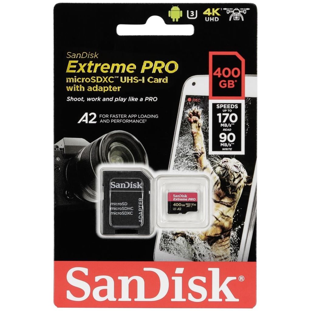 SANDISK spominska kartica + SD Adapter + Rescue Pro Deluxe Extreme Pro microSDXC - 400GB