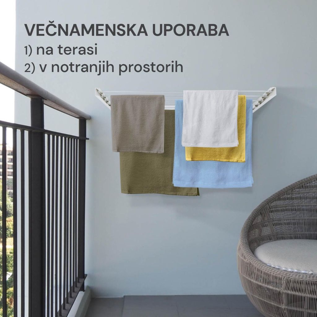 VITAPUR HOUSECARE Stensko stojalo za perilo