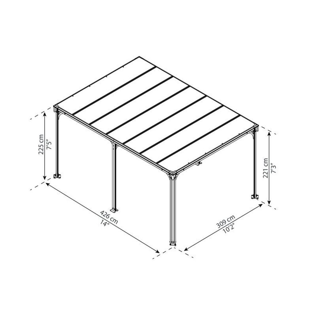 PALRAM VRTNI PAVILJON MILANO 4300, siva/bronza