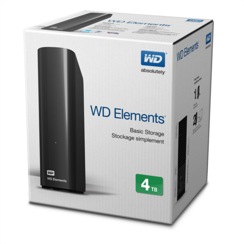 WD trdi disk 4TB ELEMENTS DESKTOP, USB 3.0