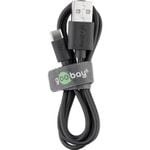 GOOBAY polnilni in sync kabel USB-C - USB-A (0,1m), črn