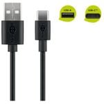 GOOBAY polnilni in sync kabel USB-C - USB-A (0,1m), črn