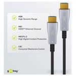 GOOBAY Hybrid High Speed HDMI na HDMI 50m z Ethernet AOC 4K 18Gbit/s pozlačen kabel