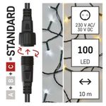 EMOS Standard LED povezovalna božična veriga, 10 m, zun. in notr., topla/hladna bela, časovnik D1AN01