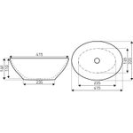 KERRA Umivalnik KR 707 belo zlati 415x335x140 mm 