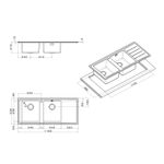 APELL pomivalno korito LINEAR PLUS LNP 1162 ILBC 116x50 cm - levi odcejalnik