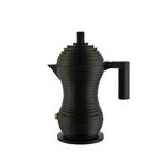 ALESSI Pulcina kafetiera espresso za 3 skodelice / črna mat / aluminij